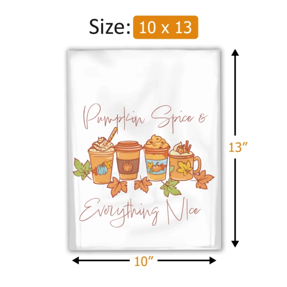 20 10X13 Pumpkin Spice Latte Poly Mailers - Picture 4 of 7